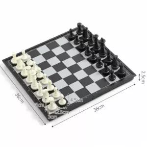 SSZ 접이식 자석 체스판 세트 (블랙+화이트) 서양장기 두뇌게임 휴대용 보드게임 실내취미