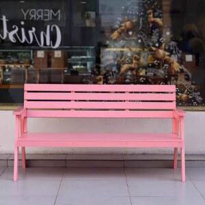 인테리어 야외 의자 벤치 베란다 웨이팅 스테 화이트 2인용 병원 100x35x45