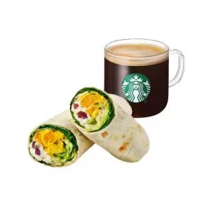 [스타벅스] [따뜻한 건강 한끼] 카페 아메리카노 T + 단호박 리코타 샐러드 랩