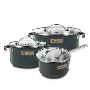 [NS홈쇼핑]바겐슈타이거 인덕션겸용 파머스 세라믹코팅 스텐 냄비 3종세트 그린..