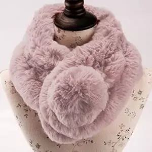 여성 퍼 목도리 따뜻한 방울 방한 여성 털 목도리 겨울 머플러