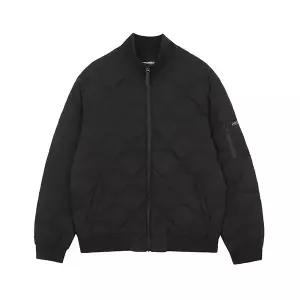 남성) 시보리 하이넥 중경량 다운 점퍼 AM4WWW702-BK