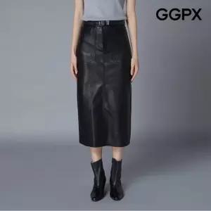 [GGPX] 벨티드 H라인 페이크 레더 스커트 (GO8SK053F)