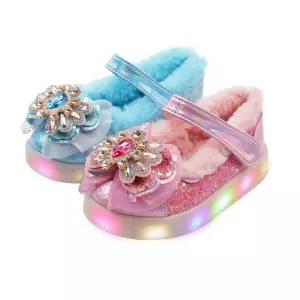 풋풋 프로즌샤인 LED 아동 털구두