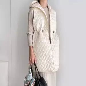 [유어하젤] 러바 경량 퀼팅 후드 롱패딩 베스트_F4277