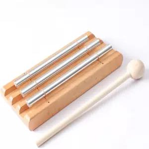 에너지 차임 타악기 핸드벨 요가 명상 사운드 힐링 교사용 교실 도구를 위한 망치가 있는 트리오 3톤 음악