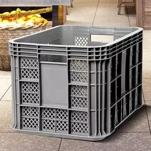 D플라스틱박스 감자 고구마 물류 과일 노란 사과 대형상자 프라 이사바구니 사각 손잡이 이삿짐 바스켓 다