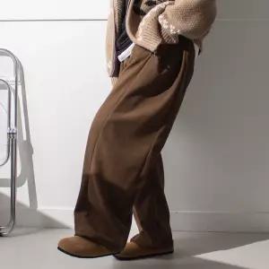 코듀로이 기모 사이드 투턱 와이드 팬츠 / 벌룬 허벅돼 온장고 발목 스트링 바지