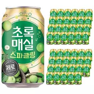 웅진 초록매실 스파클링 제로 350ml x 48캔 (24캔 2박스)