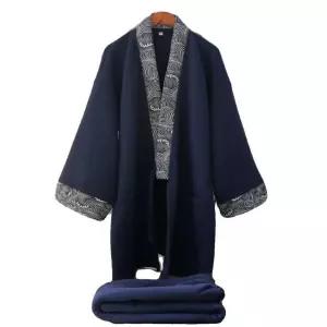 기모노 잠옷 일본식 누빔옷 로브 파자마 도톰 상하의 남성