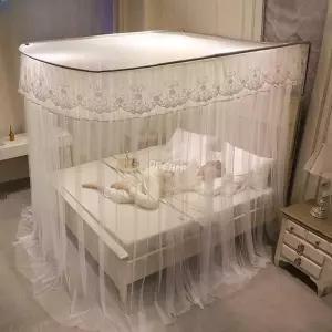 공주 침대 캐노피 공주침대 사각모기장 지붕텐트 커튼