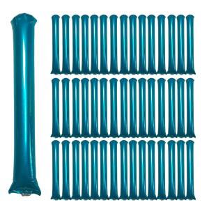 로즈비비 48개 원형 헤드 붐 스틱 썬더 응원 팀 스피릿 플라스틱 치어리딩 클래퍼 풍선 소음 메이커 스포츠 용품(메탈릭 블루)