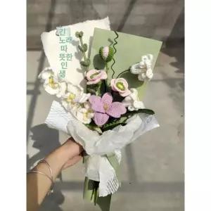 DIY뜨개꽃다발 키트 코바늘 풍성 부케 포피버터플라이오키드재료 기념일