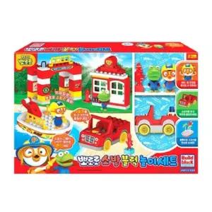 뽀로로 소방서 소방서 입구 화재발생 빌딩 해양 구조선 소방 블럭 놀이세트