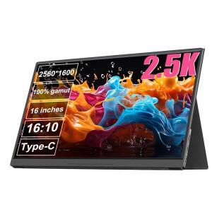터치스크린LANLI 16인치 25K 휴대용 모니터 1610 IPS 스크린 타입C HD 세컨드 디스플레이 맥/노트북/휴대폰