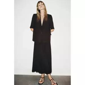 (MD PICK) ZARA 린넨 반소매 블레이저 - 브라운 8630385700 143170