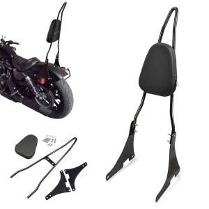 할리 데이비슨 스포츠스터 XL1200 XL883 2004-2024에 호환되는 PBYMT 블랙 탈착식 조수석 시시 바 등받이 패드