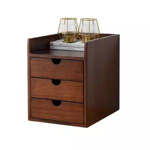 원목 작은 서랍장 목재색2단 다용도 미니 사무실 원목색