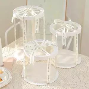 원형 케이크 박스 생일 투명원형케이크상자 상자 투명