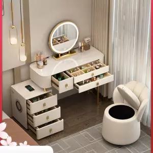 조명 원목 화장대 서랍 북유럽 공주 고급 세트 led 입식 수납