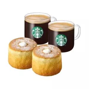 [스타벅스] [한가득 즐겨요] 카페 아메리카노 T 2잔 + 부드러운 생크림 카스텔라 2개