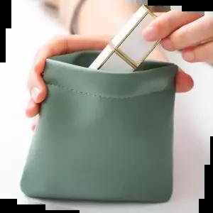 메이크업파우치 자석 잠금 가죽 파우치 이어폰 동전 화장품 수납 포켓