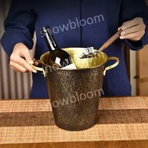 일본식 아이스 버킷 황동 블랙 위스키 아이스버킷