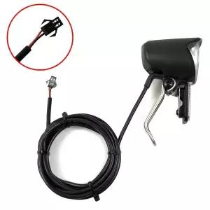 전기 자전거 전동 ABS 전자 조명 SM/방수 블랙 헤드라이트 전방 스포트라이트 사이클링 액세서리 도구 1x 6