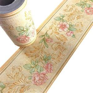 타말 심플무지 오렌지 벽지 꽃 테두리 필 & 스틱 벽 덮기 주방 욕실 침실 타일 장식 스티커, 4인치 x 16.5피트