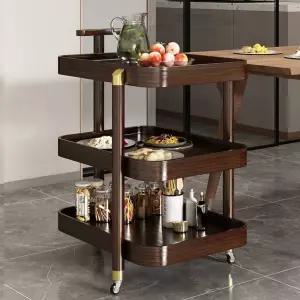 나무 트롤리 호텔 탁자 웨건 대나무 식당 감성 이동식 소형