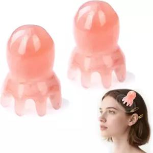 JREEPEE 문어 머리 마사지기 두피 스크레이퍼 두통 및 스트레스 를 위한 2팩 매뉴얼 과샤 도구 관리를