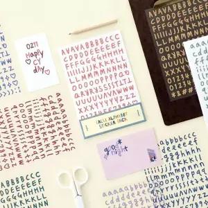 금비가 아이코닉 캘리 알파벳숫자 스티커 레터링스티커 수제다이어리