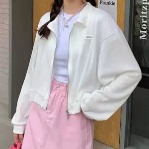 캐주얼 크롭 바람막이 집업 점퍼 봄 가을 데일리룩 (WFK5UE4)