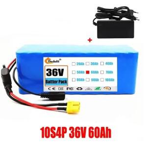 100% 오리지널 대용량 18650 리튬 배터리 팩, BMS XT60 플러그 포함, 36V 10s4p 100Ah 20000W
