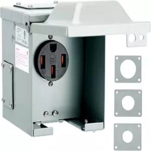 RVGUARD 50 암페어 125 /250 볼트 RV /EV 전원 콘센트 박스 밀폐형 잠금식 방수 실외 전기 NEMA 14-50R