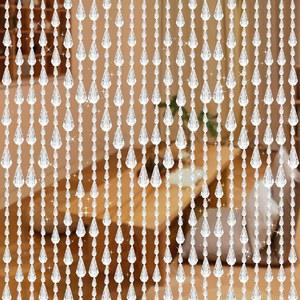 GeeComfy 크리스탈 구슬 커튼 35.5 x 79 인치 81 가닥 아크릴 매달린 문 끈 룸 칸막이 창문 거실 장식용, 웨이브 패턴 - 흰색