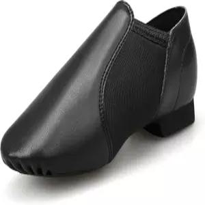 스텔 재즈 슈즈 남녀 공용 PU 가죽 슬립온 댄스