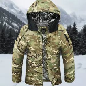 남성패딩자켓 전술방한 그래핀발열 혹한방풍 윈드브레이커 캠핑낚시 야외활동복 2색상