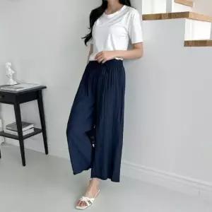 고품질 무지 여름바지 아사원다 주름통바지 SD-240 (WFK9YO8)