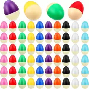 예스혼 100피스 셰이커 장난감용 악기 타악기 마라카스 DIY 페인팅 교실 음악 리듬(스플라이싱 컬러)