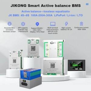 JK BMS 200A 이온 RS485 액티브 지원 BT CAN 배터리용 B2A8S20P BMS 24V 2A 밸런싱 지콩 스마트 8S 인산철