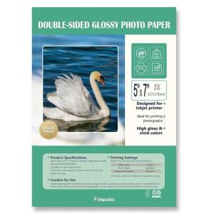 피카포카 양면 광택 사진 용지 5x7, 카드 스톡용 두꺼운 용지, 잉크젯 프린터용 100매 61파운드