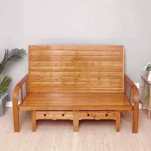 원목 의자겸용 침상 소파베드 대나무 접이식 평상마루 침대 소파 패브릭 간이 다용도 다기능.