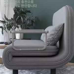 접이식 팔걸이 소파 베드 간이 패브릭 레이크 원룸