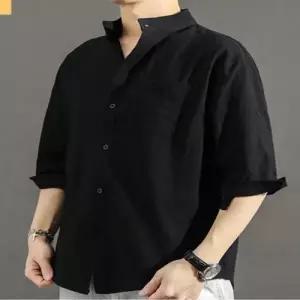 남성 여름 차이나넥 티셔츠 5부 반팔티 데일리 셔츠 WFIKX35