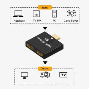 HDMI 분배기 어댑터 허브 2K 1080P 확장 케이블 프로젝터 모니터 HDTV 오디오 비디오 코드  변환기