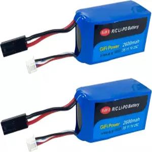 Parrot AR.Dron 2.0 및 1.0 드론 쿼드콥터용 최대 출력 2600mAh LiPo 교체 배터리(배터리 2개)