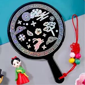 노인 어린이 자개스티커 손거울꾸미기5P 만들기교구 키즈카페 설