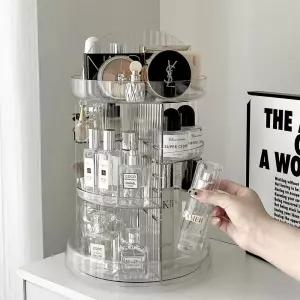 화장품정리대 보관함 화장대 회전 트레이 대용량