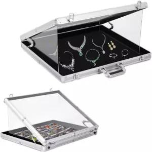 24 x20 트레이드 쇼 디스플레이 케이스 투명 아크릴 쇼케이스 휴대용 카드 잠금 장치가 있는 알루미늄